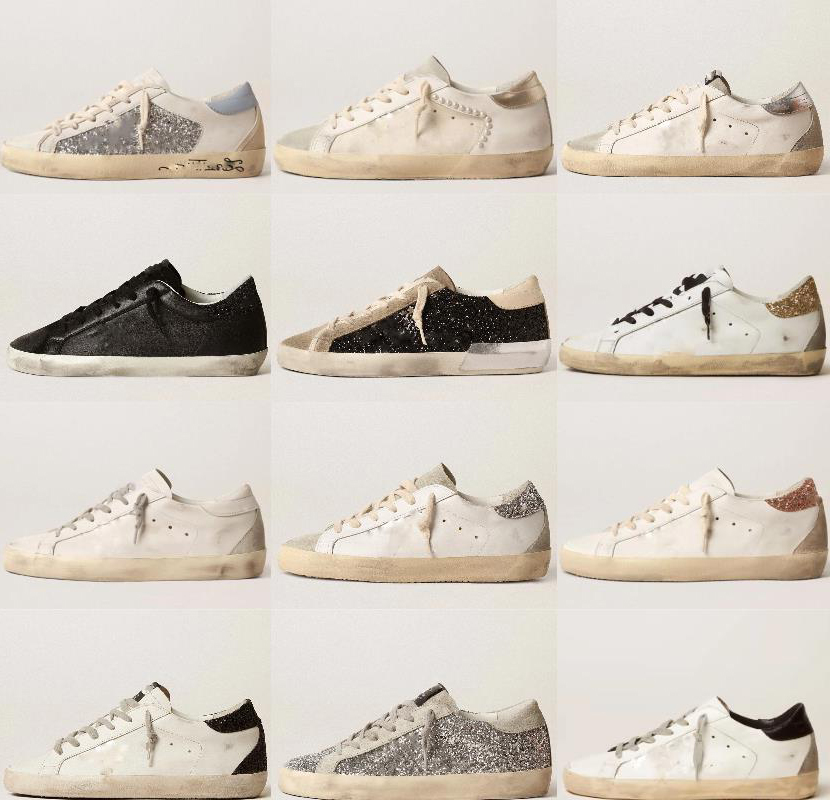 Designer Casual Shoes Women Superstars Sneaker Italy Brand Classic White Do-old Dirty Golden Shoe Customized factory