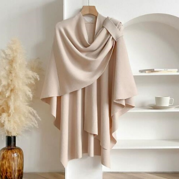 Women Poncho Winter Warm Solid Color Shawl Double Sided Designer Blanket Luxury Scarf Female Cloak Cashmere Pashmina Cape Stol