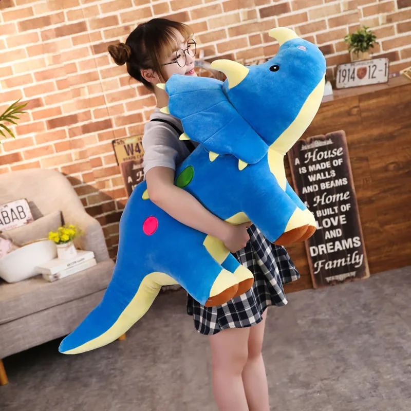 Creative Big Plush Soft Triceratops Stegosaurus Plush Toy Dinosaur Doll Stuffed Toy Kids Dinosaurs Toy Birthday Gifts 250827