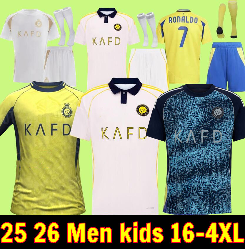 Al Nassr FC soccer Jerseys Ronaldo Mane 2025 2026 Home yellow away 25 26 CR7 Gonzalo Martinez Talisca Ghislain Konan Vincent Aboubakar men Football shiirt 66