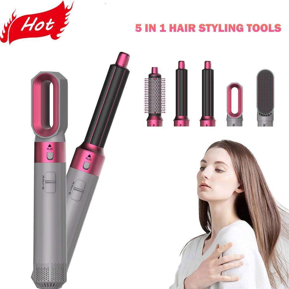 Hot Air 5 In 1 Hair Set, Straightener Curler Styler Comb, Travel-Friendly Ionic Blow Dryer Brush High Quality