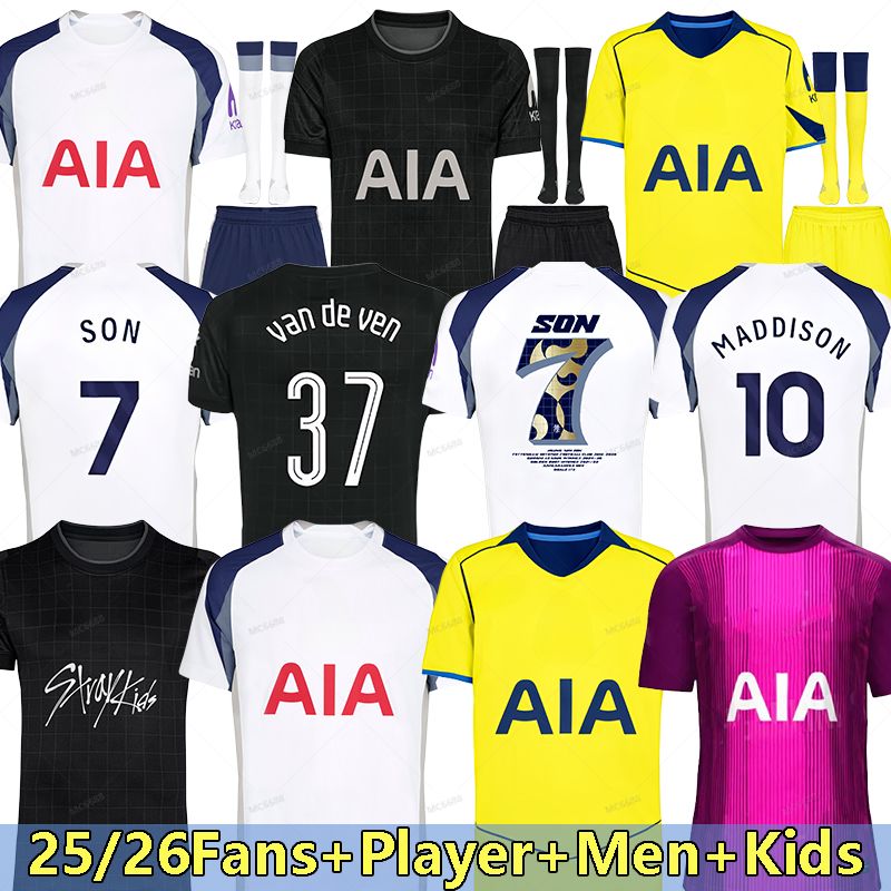 25 26 SON fans player Soccer Jerseys Tottenhasm jersey Football shirt ROMERO VAN DE VEN KULUSEVSKI MADDISON VICARIO Pedro Porro Johnson GRAY BERGVALL final Winners