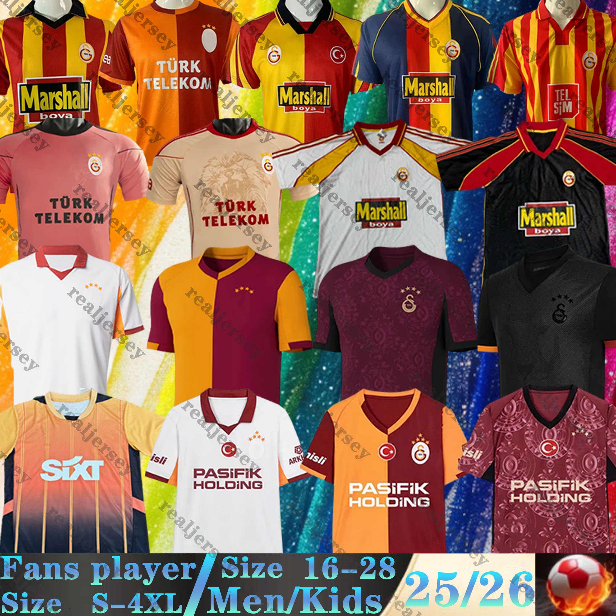 25 26 Galatasaray Turkey OSIMHEN ICARDI Soccer Jerseys Retro 98 99 00 13 14 YUNUS BAKAMBU MERTENS ZAHA AKGUN MORATA NELSSON 2025 2026 Home Away 3rd football shirt