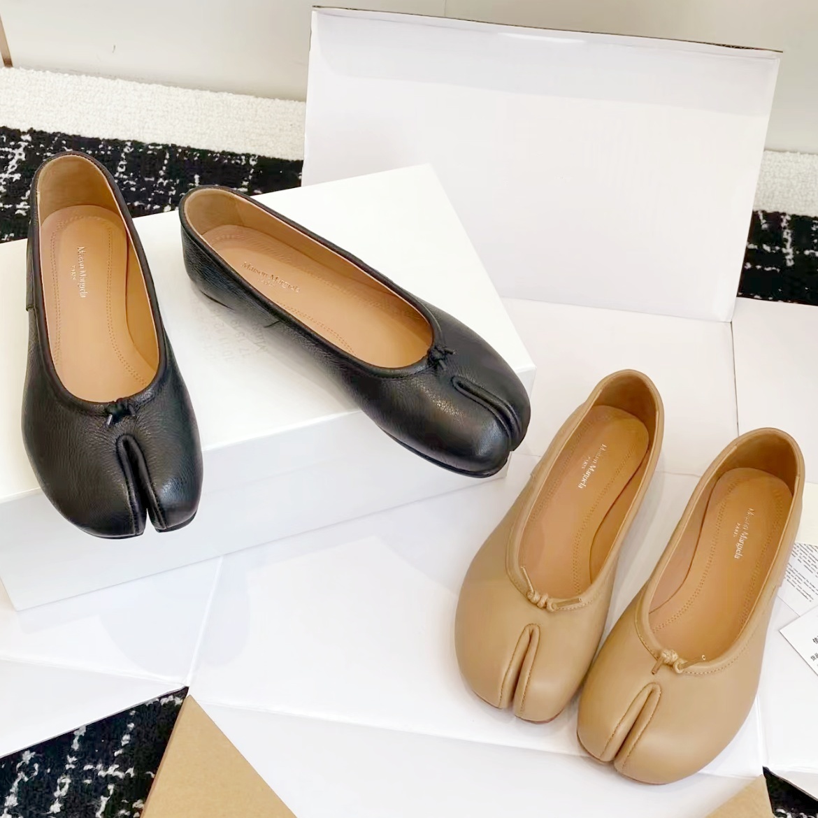 Women's designer tabi maisonss Mary Jane Ballet shoe margiellass m6 Flat Shoe female moccasin Loafers Ballerina Casual Genuine Leather prom dress shoes