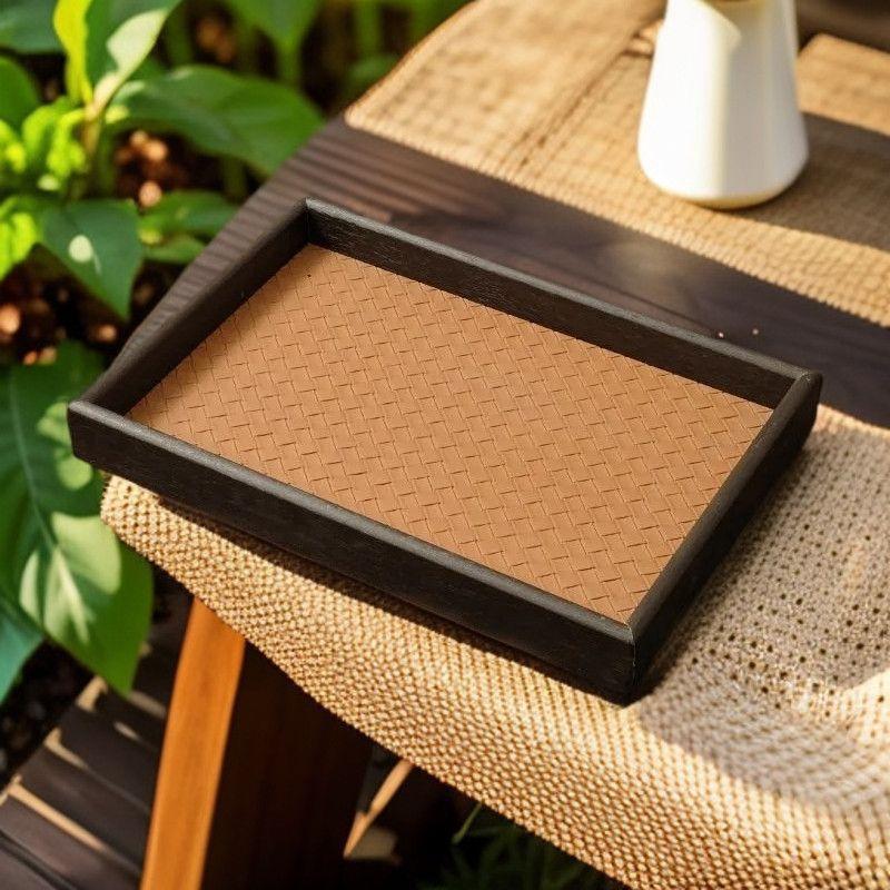 Wooden Leather Earring Entryway Necklace Bracelet Jewelry design Display Tray