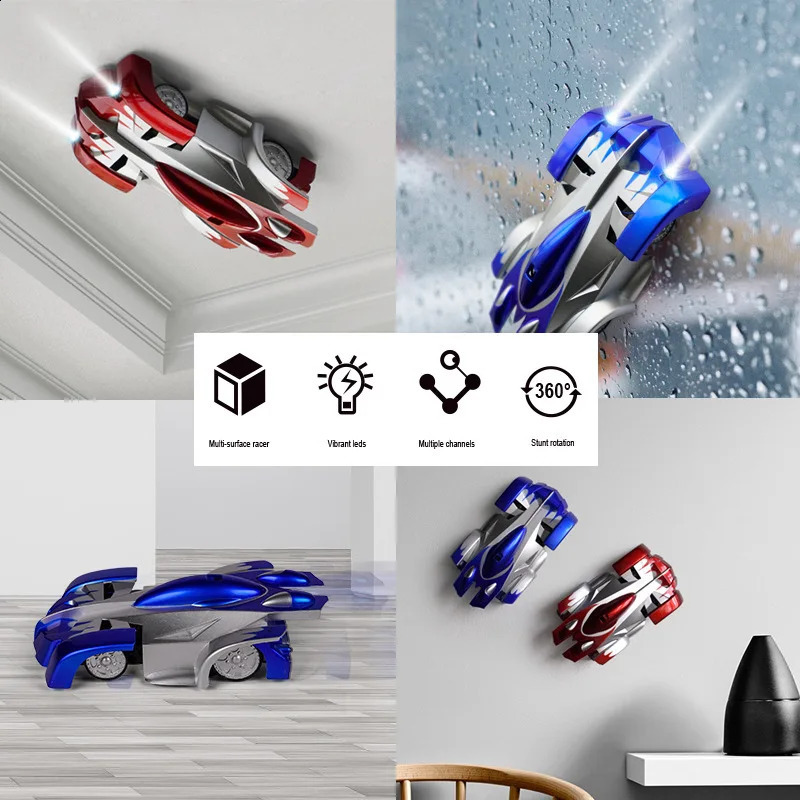2.4G RC CAR Wall Climbing Car Remote Control Toys Climb Wall Ceiling Light Racing Model Electric Antigravity Children Toy 250827