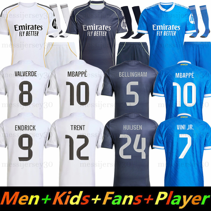 25 26 MBAPPE Reals MAdriD soccer jerseys BELLINGHAM VINI JR ENDRICK RealsMAdriD football shirt VALVERDE 2025 SPains 2026 RONALDO fans player men kids kit Camiseta 28