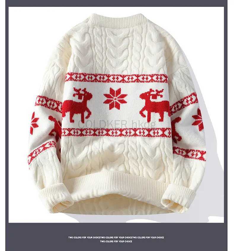 Family Christmas Sweater Reindr Pattern Long Slve Crew Neck Xmas Holiday Pullover Knitwear Korean Sweater Men Jumper Pullover S251110