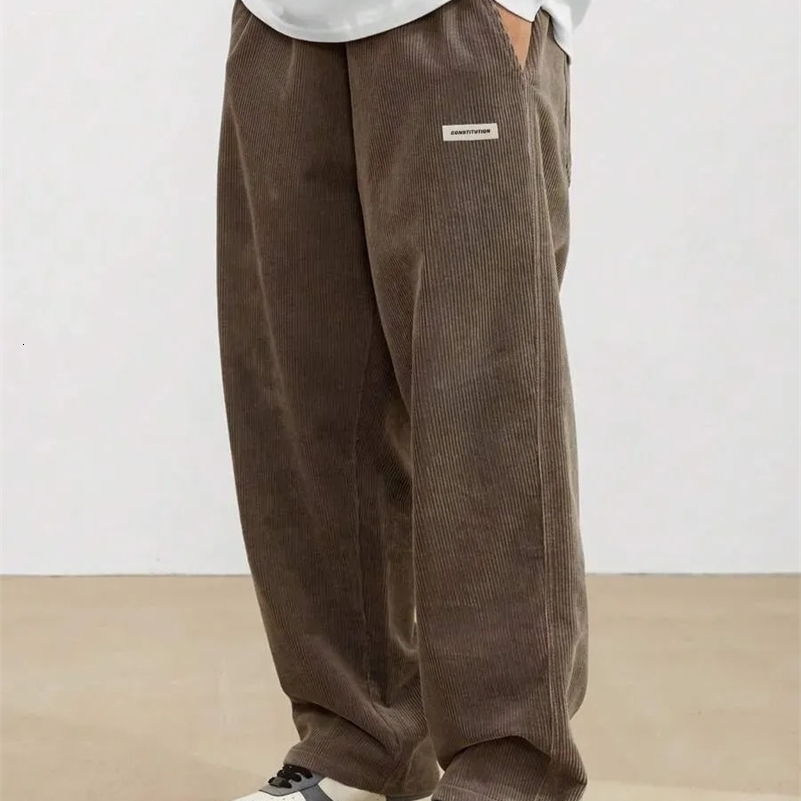 Corduroy pants men clothing Sweatpants LooseFit Casual Pants man baggy hosen Regular Length Trousers men cargo pants women 250826