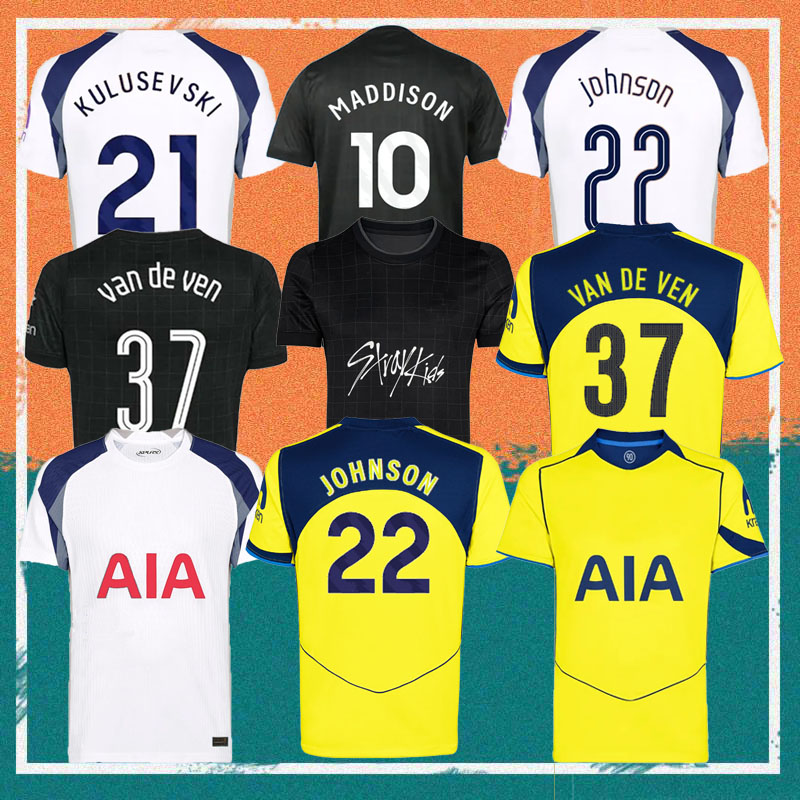 25 26 VAN DE VEN MADDISON JOHNSON KUDUS Soccer Jerseys 2025 3rd tottenaham TEL BISSOUMA RICHARLISON UDOGIE BERGVALL Football shirt GRAY SOLANKE WERNER Kids kit