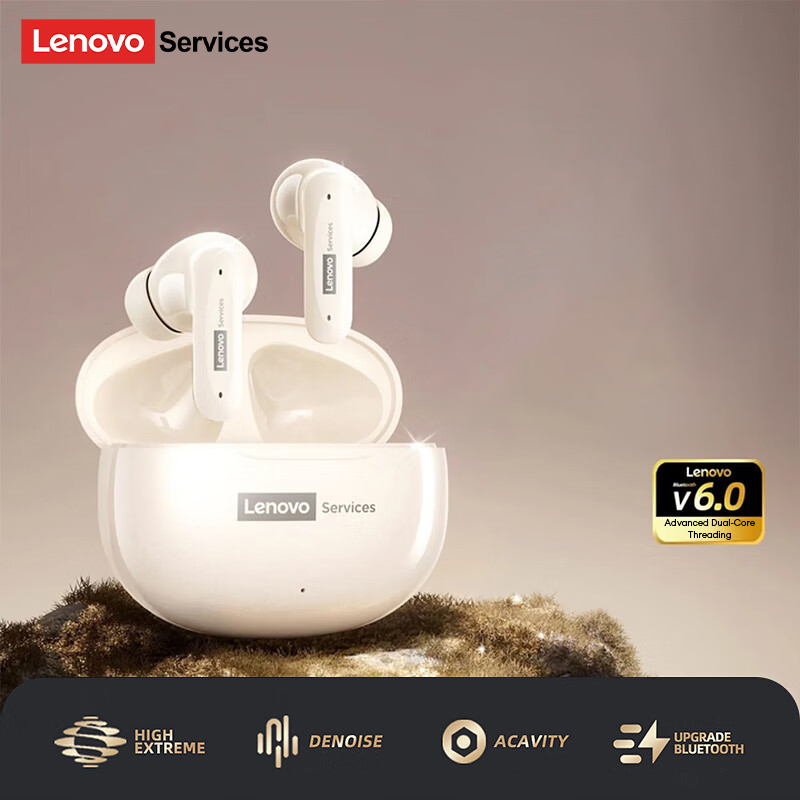 Original LenovoServices Wireless Bluetooth 6.0 Earphones Active Noise Canceling Headphone HIFI HD Call Low Latency Gaming Headset LE202