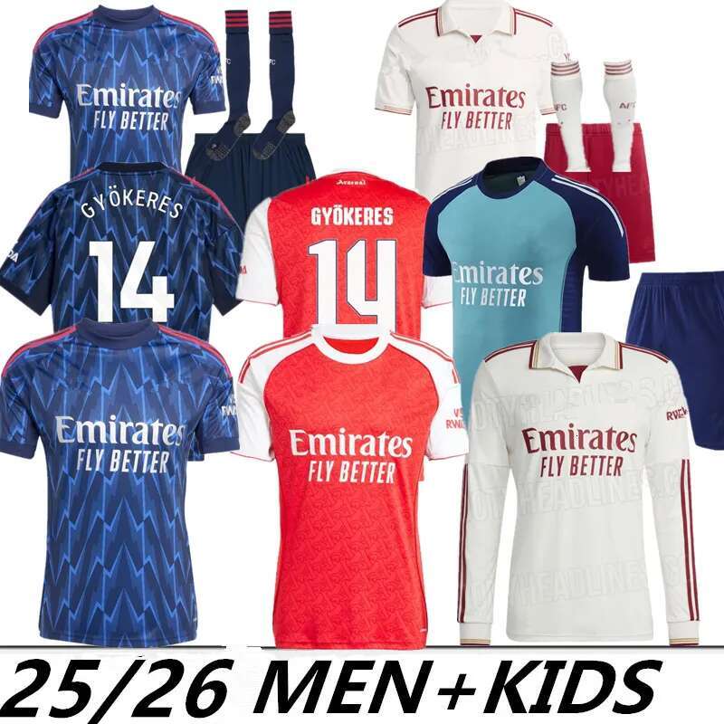 arsenalfootball kit 25 26 SAKA Soccer Jerseys G. JESUS ODEGAARD RICE HAVERTZ MARTINELLI Calafiori SALIBA TROSSARD Football arsenalize Shirt 2025 Gyokeres raya EZE
