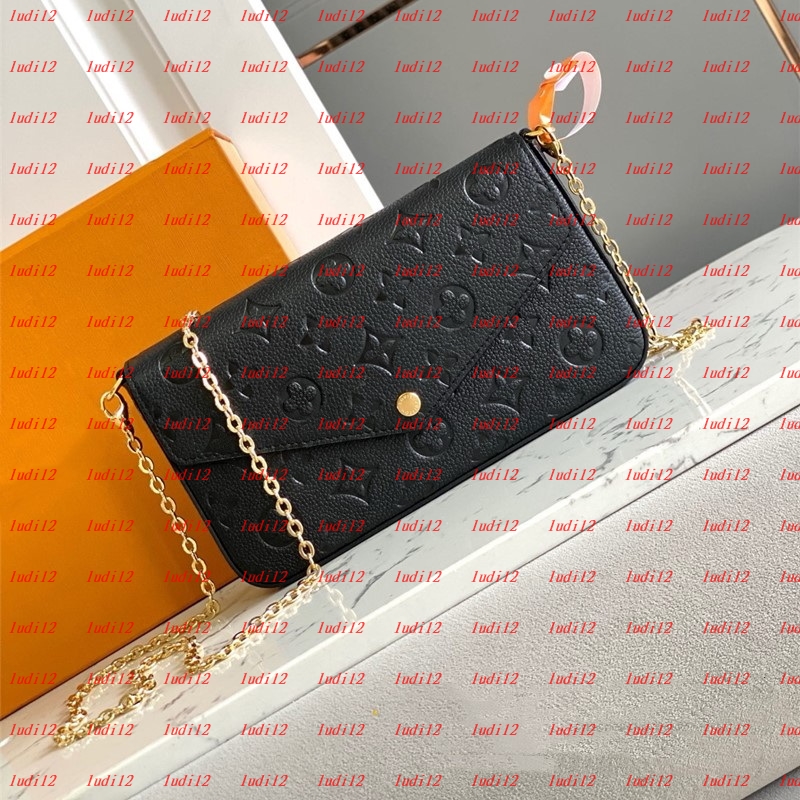 New Real cowhide multi pochette felice bag Womens crossbody shoulder bag designer handbag mirror quality Luxury Mahjong bag three piece set envelope wallet tote 10a