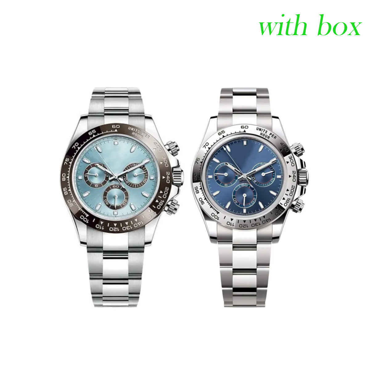 Mens 40mm Watch Automatic Watches Sapphire Luminous 904L stainless steel strap Luxury Wristwatches With Box and papers