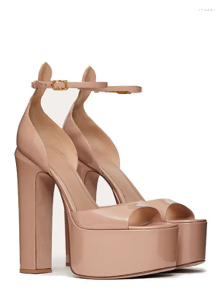 Women's Sandals Ladies' Summer round head Coarse High-heeled Fish Mouth Thick Soled Waterproof Platform Sexy Party And Wedding Shoes