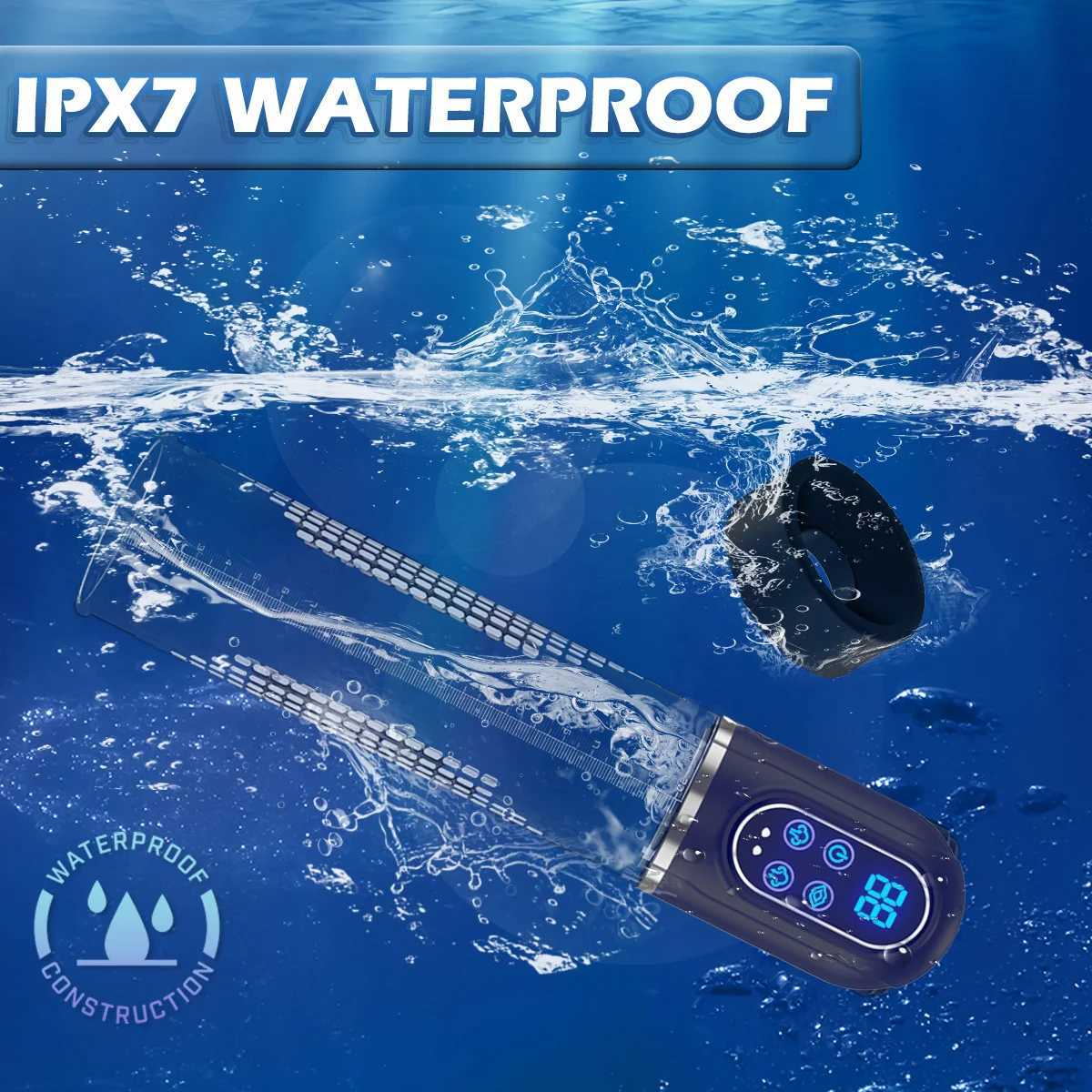 Automatic Penis Water Pump Electric Penis Pump IPX7 Masturbator Penis Extender Dick Enlarger for Penis Sex Toys for MenW250827
