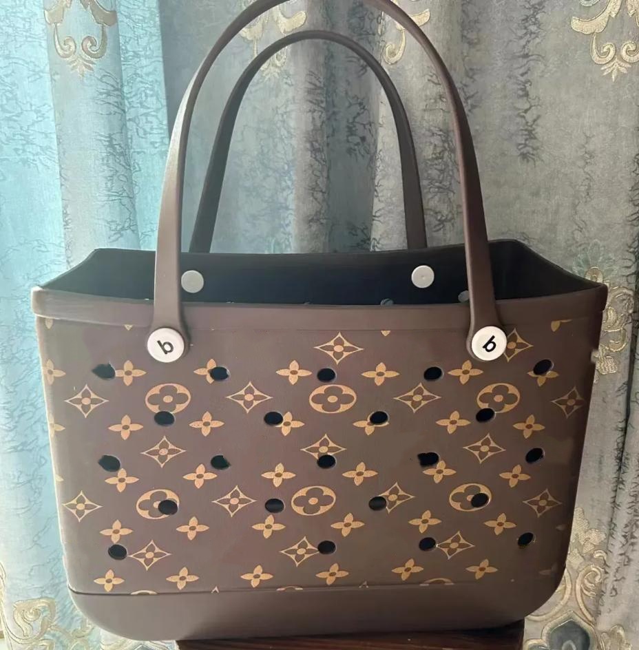 US STOCK Luxury Women Designer Bogs Bags XL Silicone Summer Beach Custom Leopard Totes White Baseball Eva Plastic Rubber Cow Print Bags Shopping Baskets 0827