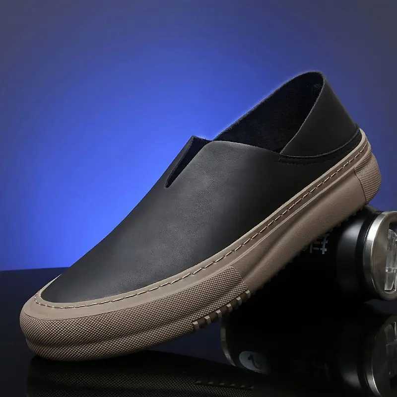 Genuine Leather Mens Shoes Fiable E Foot Rubber Outdoor Sports Moccasin Shoes Mens Soft Casual LoafersXJ250827