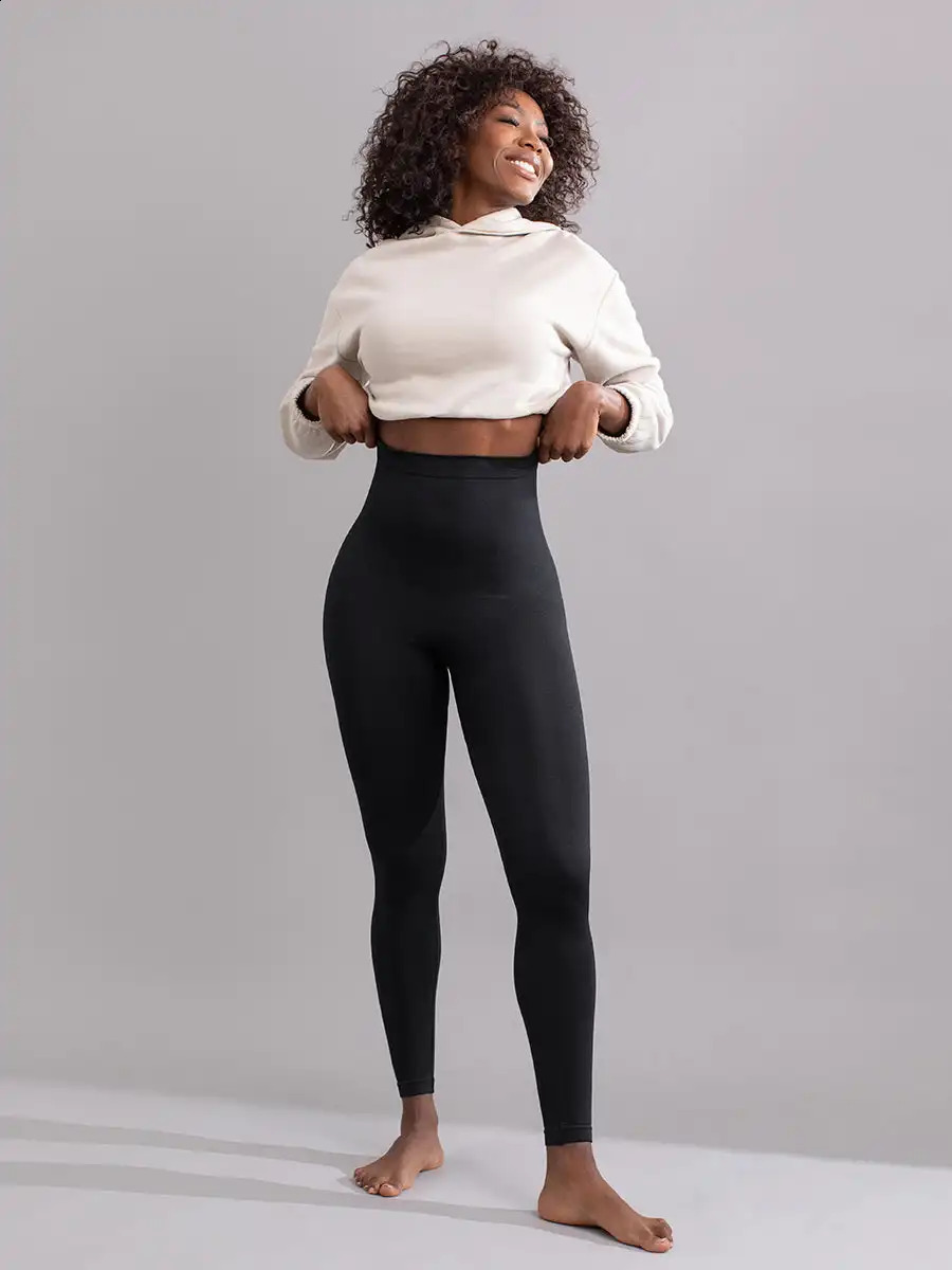 Women High Waist Shaper Leggings Belly Control Body Slimming Control Shapewear Silicone NonSlip Pants Waist Trainer 250826