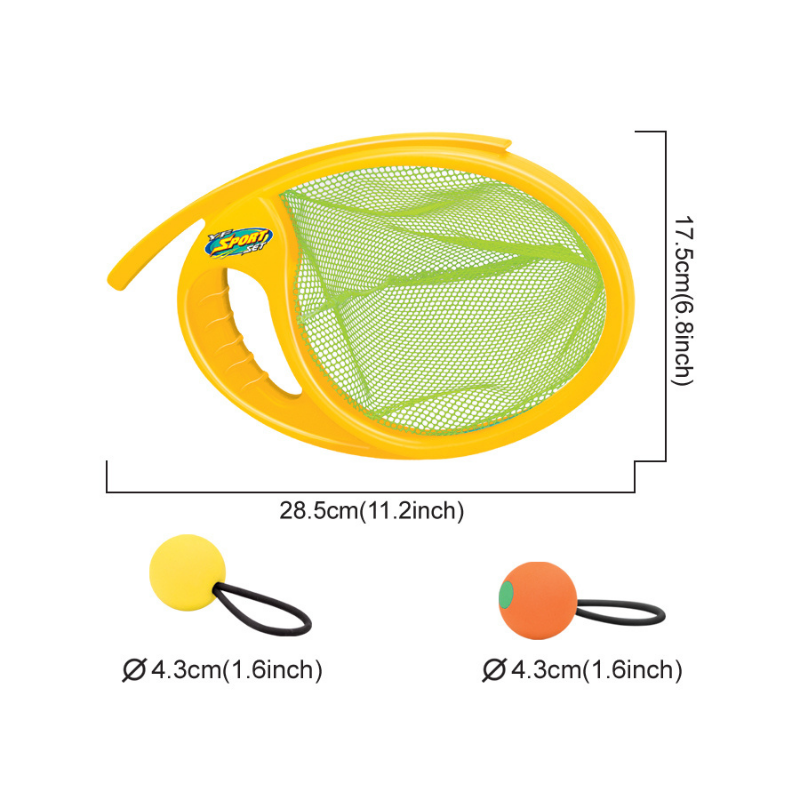 2-in-1 Toss and Catch Ball Paddle Set - 2 Player Connectable Paddles with Elastic String for Indoor Outdoor Games