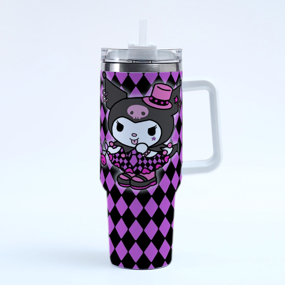 Water Cup Thermos Cup Water Bottle Large Capacity household thermos cup Car Mounted Cup Cartoon Series with Handle with Straw Portable Tea Cup 304 Sta