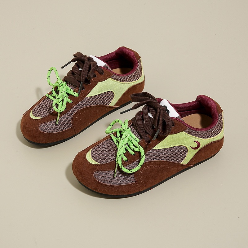 Free shipping Autumn brown leopard print vulcanized flat lace outdoor non slip casual and comfortable womens sports designer shoes