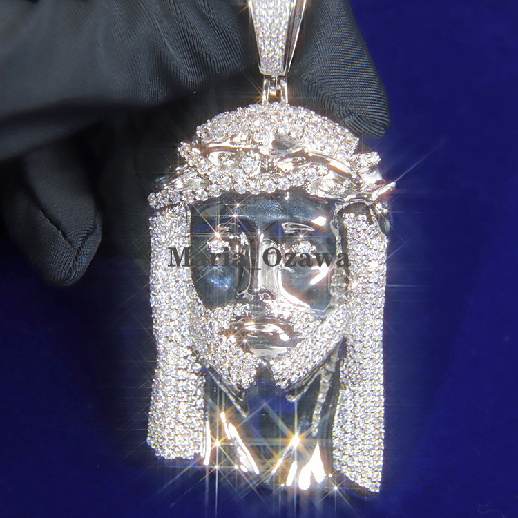 Fashion Hip Hop Jesus Pendant 925 Sterling Silver with Ice Out Moissanite VVS Diamond Jesus Pendant for Necklace
