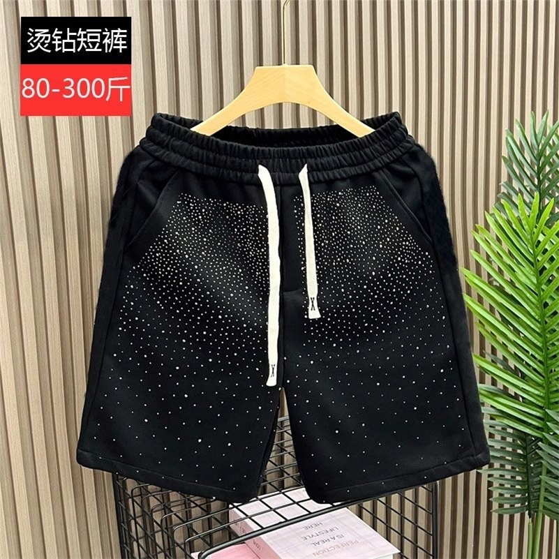 Personalized Rhinestone Starstudded Shorts for Men Summer Loose Straightleg Casual Midlength Shorts 250826