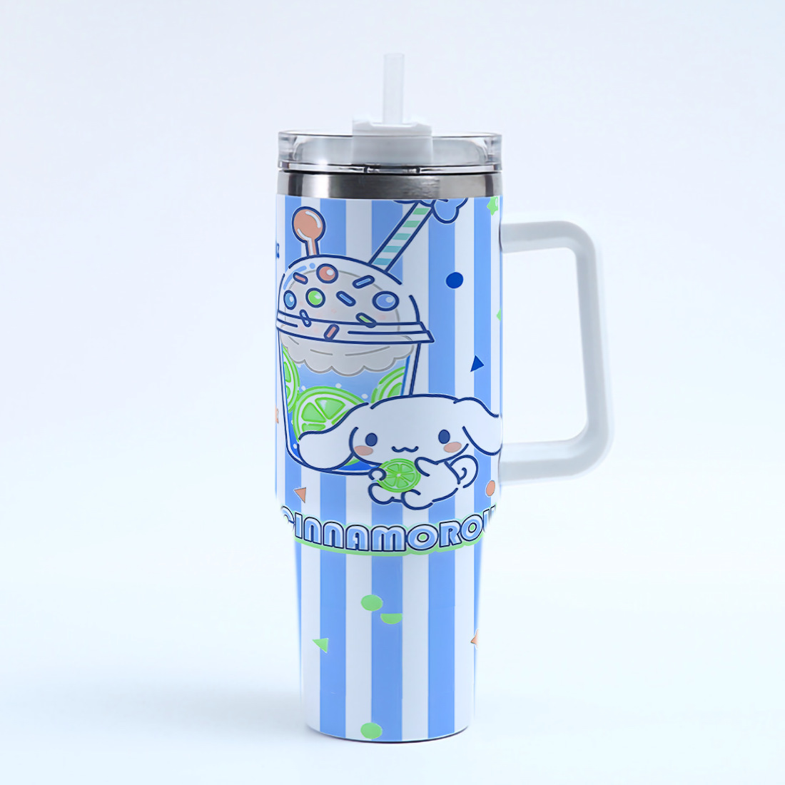 Water Cup Thermos Cup Water Bottle Large Capacity household thermos cup Car Mounted Cup Cartoon Series with Handle with Straw Portable Tea Cup 304 Sta