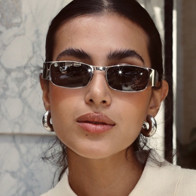 2025 Small Square Metal Sunglasses for Women Luxury Minimalist UV 400 Protection Fashion Shades