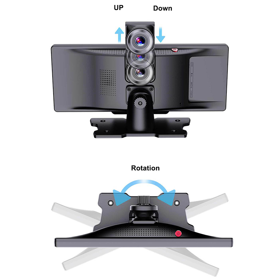 10.26 Inch Car Audio 4K Dash Cam Carplay & Android Auto Wireless Portable Carplay Screen for Car Car Stereo With Touch Screen, Backup Camera,64GB Card