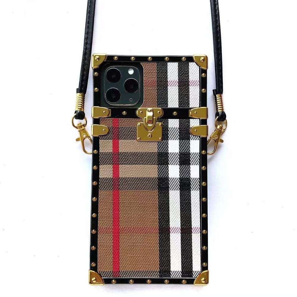 iPhone 16 Square Fashion Unisex Phone Case Apple 12 Leather Crossbody Compatible