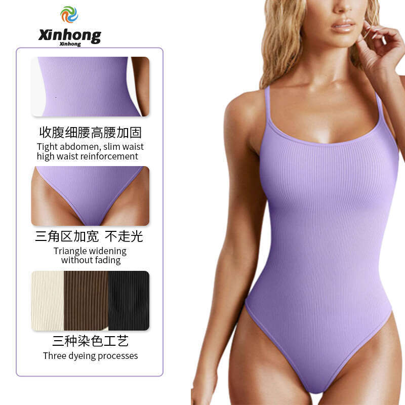 Butt-Lifting Shapewear Bodysuit Sports Fitness Sleeveless Tank Top Camisole Triangle One-Piece Yoga Suit for Women