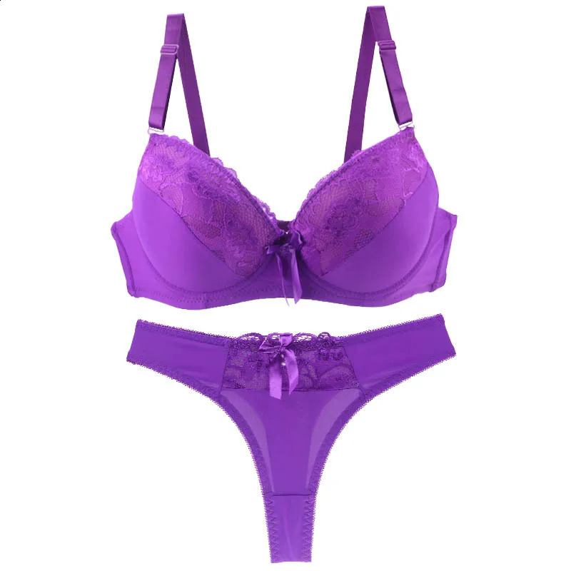 DaiNaFang Sexy Push Up Bra Sets Padded Lace Middle Mold Cup Underwear For Women BCDE Plus Size Lingerie Female250826ww