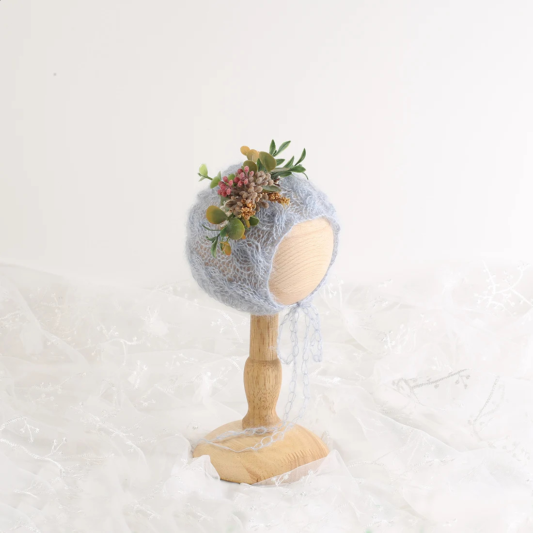 Vintage Lace Baby Girl Ruffle Bonnet Po Shooting Props knit Garden Floral Hat Infant born pography Cap Accessory 250827