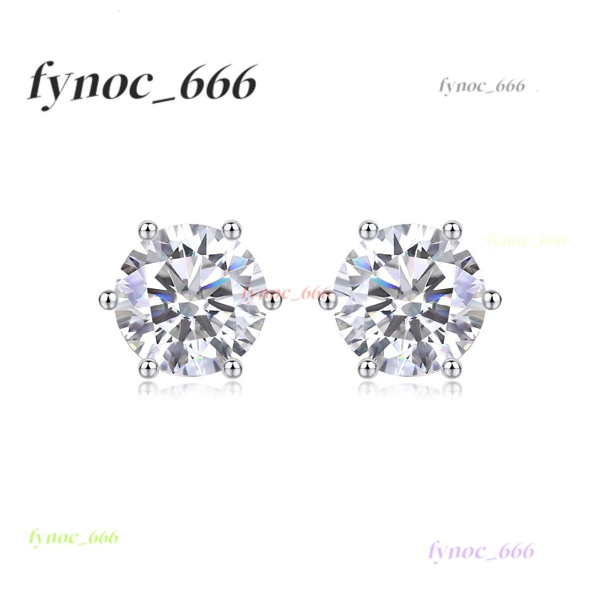925 Sterling Silver Moissanite Jewelry Diamond Studs 1ct 2ct Round Brilliant Cut Classic Designs Beautiful Earring for Women