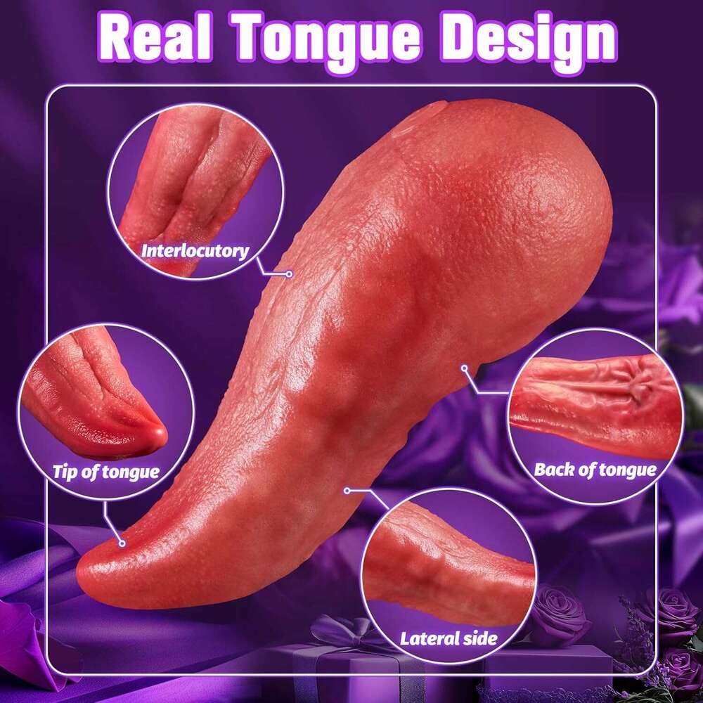 Tongue Vibrator Toy Women - 3 in 1 Realistic Vibrators Sex with 9 Licking Vibrating & Heating Modes Clitoral G Spot Stimulator, Adult Toys Dildo for F