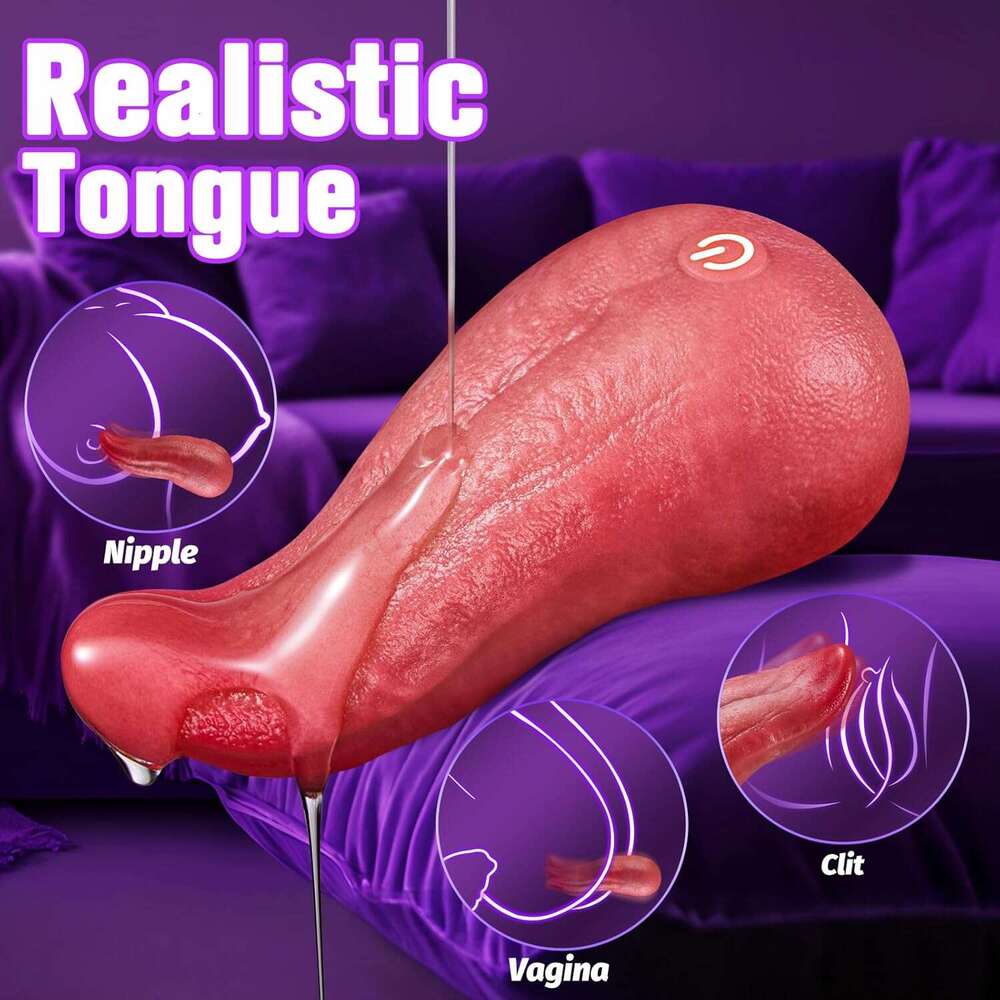 Tongue Vibrator Toy Women - 3 in 1 Realistic Vibrators Sex with 9 Licking Vibrating & Heating Modes Clitoral G Spot Stimulator, Adult Toys Dildo for F
