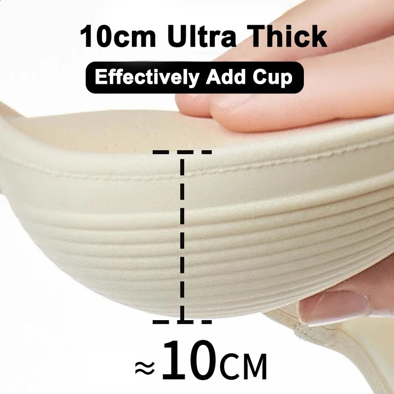 2025 10CM Thick Push Up Bra Wireless Padded Gathered Lingerie for Small Flat Chest Comfortable Sexy Natural Lift250826