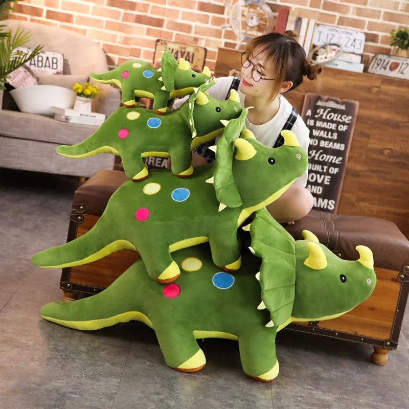Creative Big Plush Soft Triceratops Stegosaurus Plush Toy Dinosaur Doll Stuffed Toy Kids Dinosaurs Toy Birthday Gifts 250827