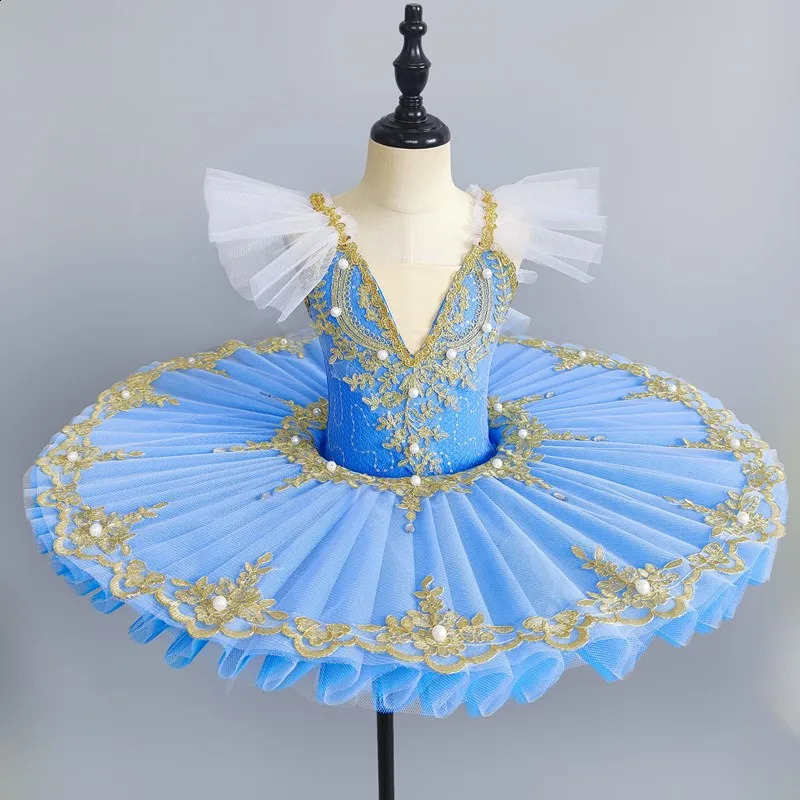 Professional Ballet Tutu Girls Blue Pink Platter Pancake Tutu Ballerina Party Dress Adult Women Child Kids Ballet Dance Costume 250826