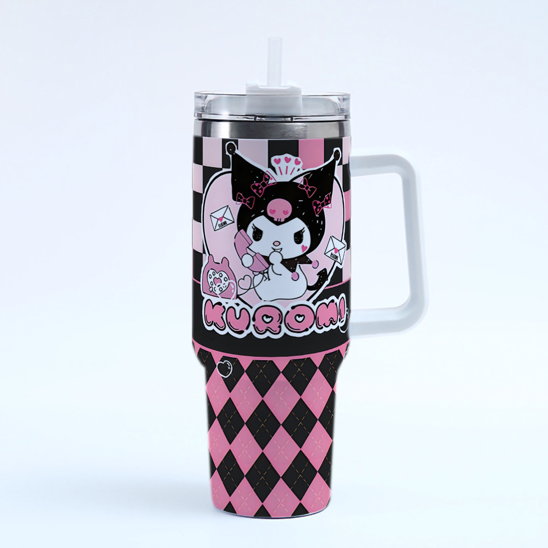 Water Cup Thermos Cup Water Bottle Large Capacity household thermos cup Car Mounted Cup Cartoon Series with Handle with Straw Portable Tea Cup 304 Sta
