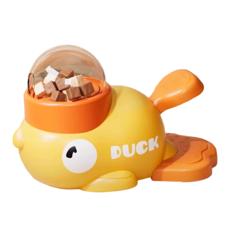 Little yellow duck dispenser freeze-dried launch leakage food kitten dog self fun relief feeding device pet toy