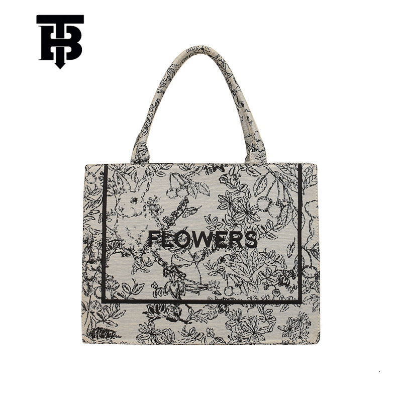 TB BHULAMTE Designer Luxury 3D Tote New Retro Embroidered Handbag Women's Fashion Letter Single Shoulder Underarm Versatile Large Capacity Canvas