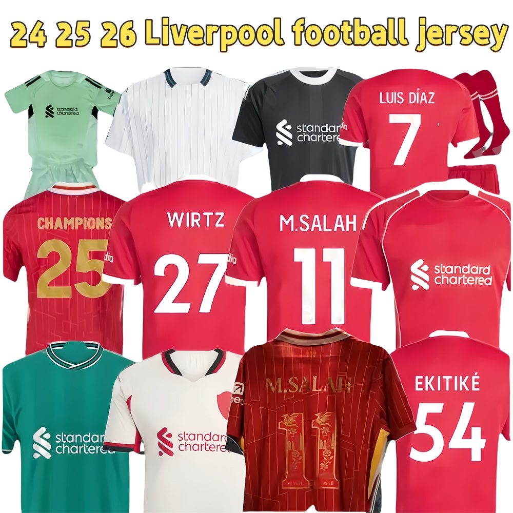 2025 2026 Liverpoo football shirt Wirtz Salah van Dijk Darwin Home Away Soccer Jersey Dominik Szoboszlai Andy Alisson Becker Joel Matip Curtis Jones Men kids Kit