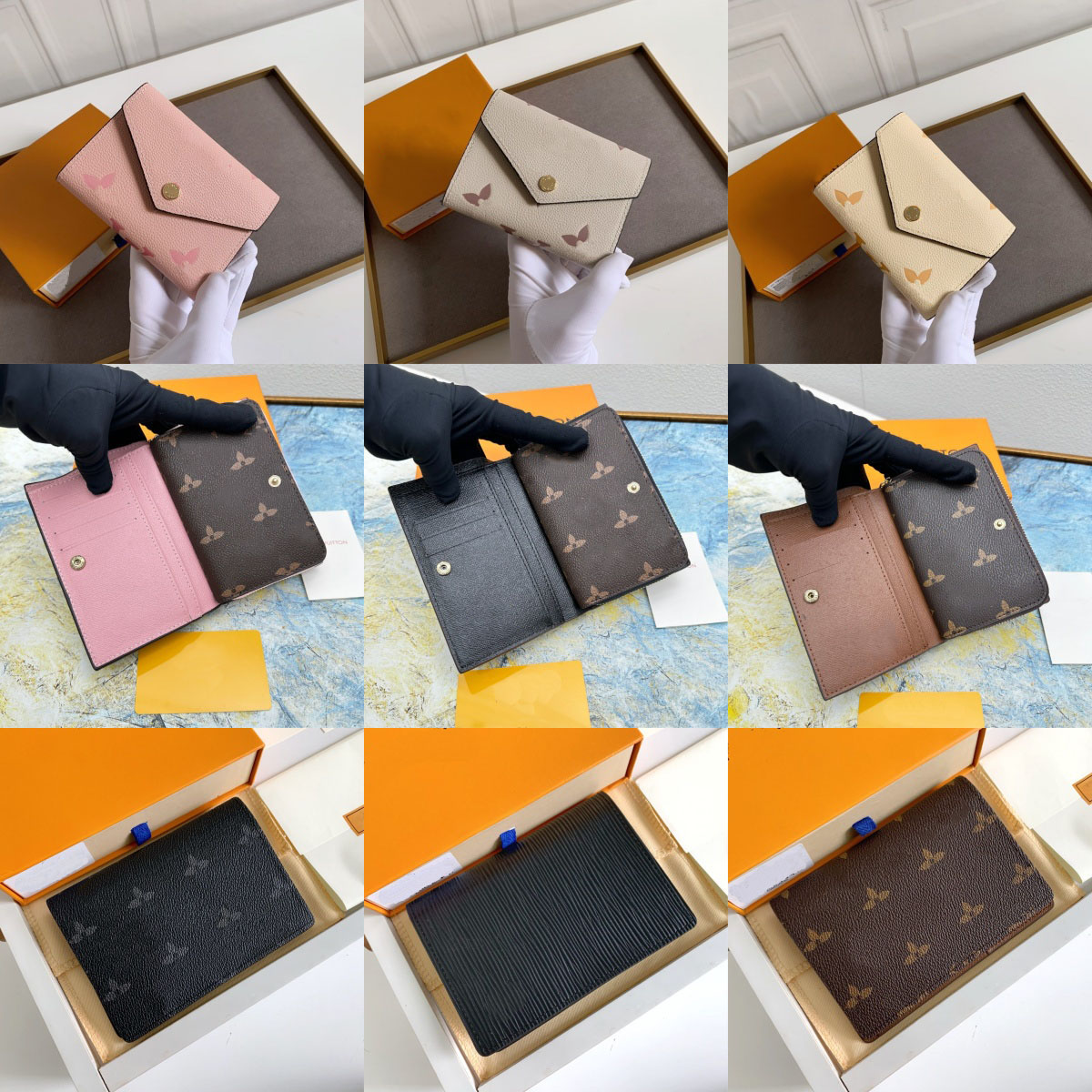 12AElegant Designer Women's Leather Wallet - Secure Credit Card Slots & Compact Pocket Organizer