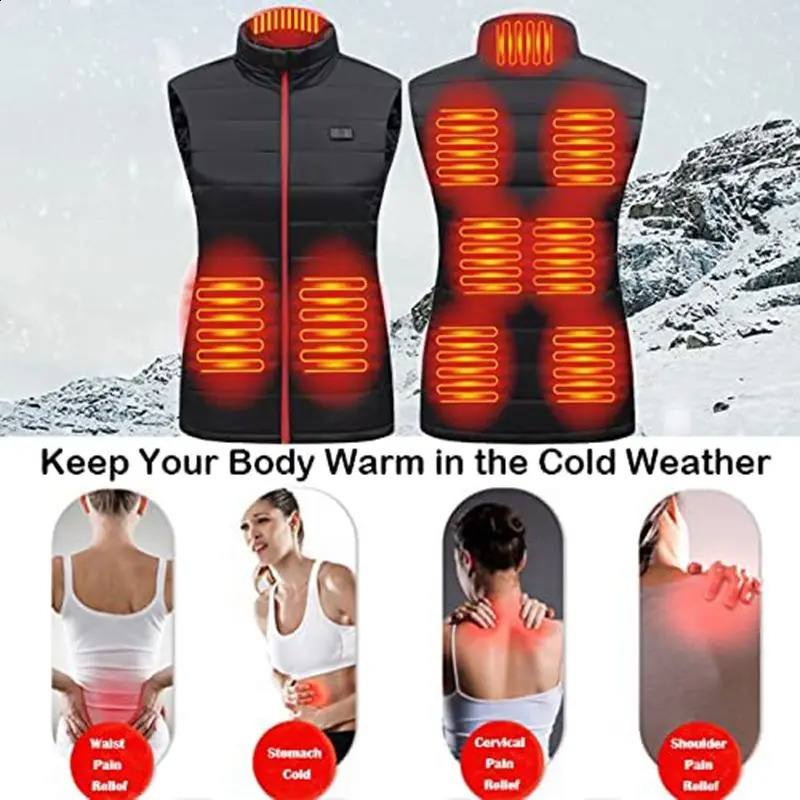 Women Heated Vest Electric Heated Jackets Women Sportswear Heated Coat Graphene Heat Coat USB Heating Jacket For Camping 250826