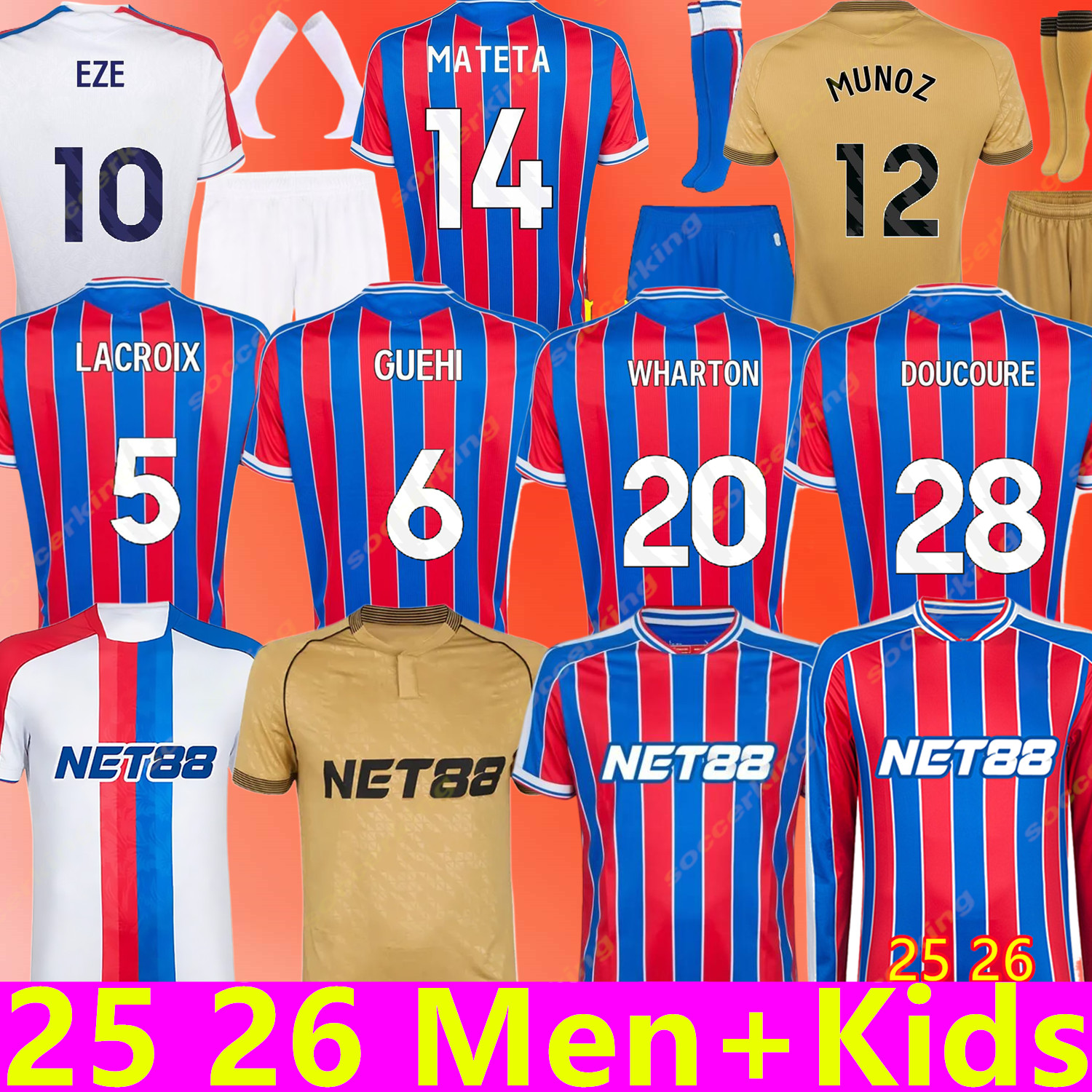 25 26 PALACES HOME AWAY 3rd Soccer Jersey 2025 2026 MATETA SARR EZE NKETIAH MUNOZ GUEHI KAMADA DEVENNY ESSE LACROIX HUGHES LERMA CRYSTALS Men kids