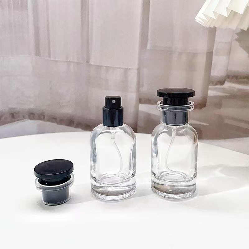 30ml 50ml 100ml Glass Empty Refillable Perfume Bottle Cylindrical Sub Bottle Travel Portable Spray Bottle of Cosmetic Liquid Perfume Atomizer