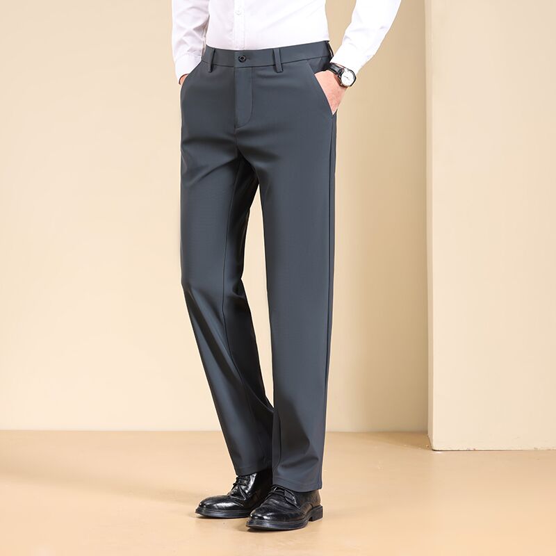 Casual Men Pants 1 Piece Set Black Grey Straight Trousers Classic Fit Groom Wear Party Evening Wedding Pant Customized